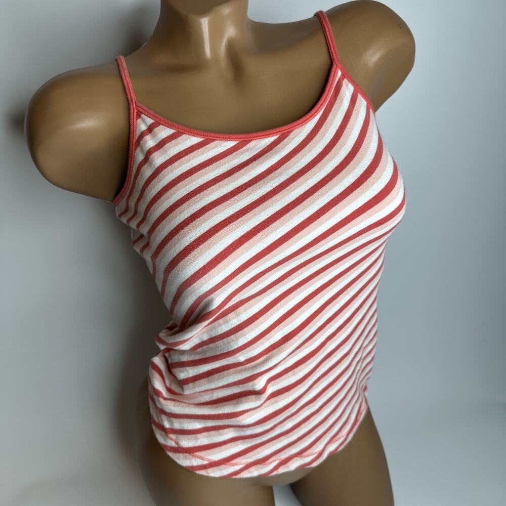 Vintage Esprit Red White Striped Cami Tank Top Spaghetti Strap Summer Aesthetic